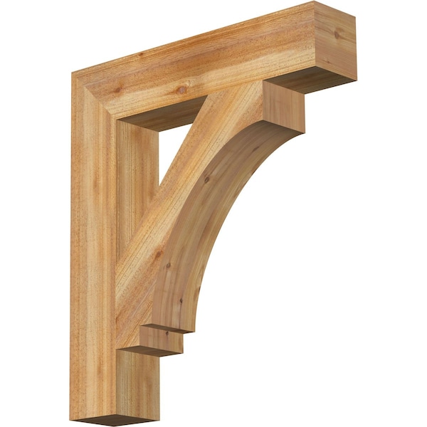 Ekena Millwork Imperial Block Rough Sawn Bracket, Western Red Cedar, 6"W x 30"D x 34"H BKT06X30X34IMP05RWR - main